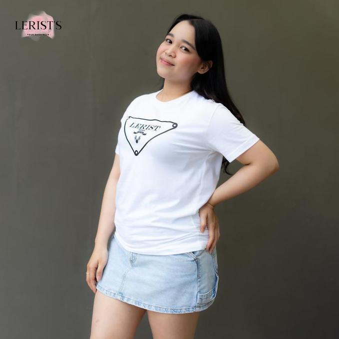 Rioren- O-Neck Motif Lerist Roma-Kaos Katun Atasan Nita Leher Bulat Cotton Combed 30S Lerist