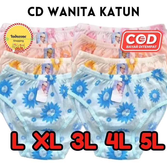12 PCS CD CELANA DALAM WANITA AKSEN BORDIR, SABLON, RENDA SIZE M L XL 3L 4L Murah