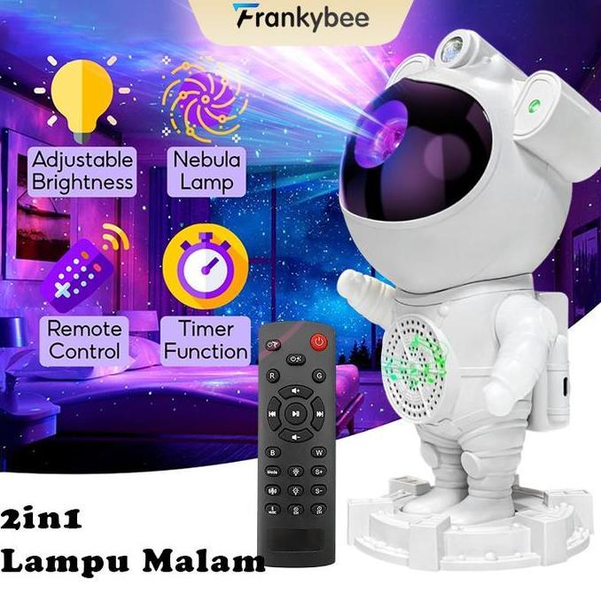 Termurah Frankybee 2In1 Proyektor Galaxy Astronot Lampu Astronaut Aurora Lamp Speaker Malam Bintang 