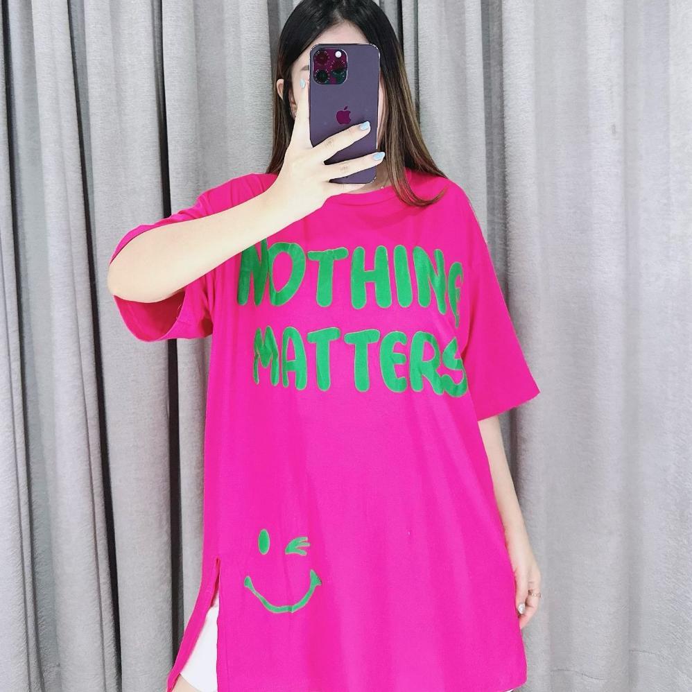 Super Deal Kaos Oversize Nothing Matters Oversize Tshirt Wanita Lengan Pendek 2026