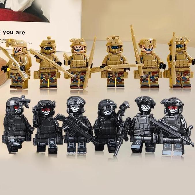 Promo 6Pcs/Set Mainan Tentara Mini Minifigure Mainan Bricks Minifigure Military Army Mainan Balok Mi