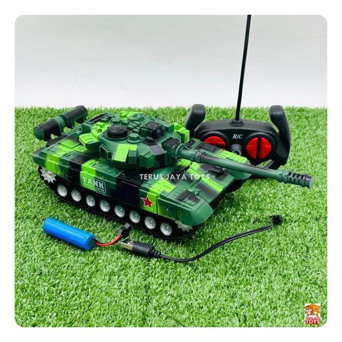 Mainan Mobil Tank Remot Kontrol charger - mobil tank military cas