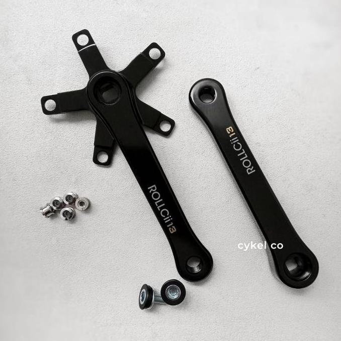 pt.elise / rollcii 13 crankset wet black BCD 130 crank arm 165 170mm Diskon