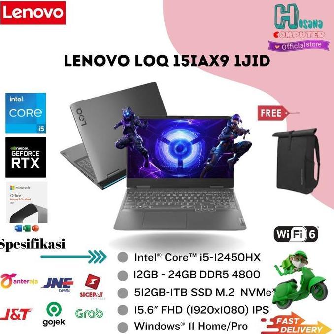 LENOVO LOQ 15 - i5 12450HX 12GB 512GB SSD RTX2050 4GB 15.6 WIN11 + OHS