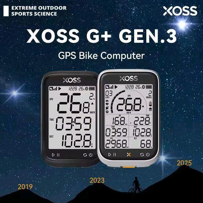 SPEEDOMETER GPS SEPEDA XOSS G3+ GEN 3 BIKE COMPUTER AERODYNAMICS WATERPROOF ORIGINAL