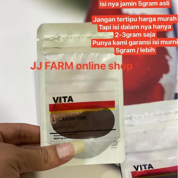 [] Vita lucantin pink carophyl pink jamin original 100% 5gm pewarna ikan