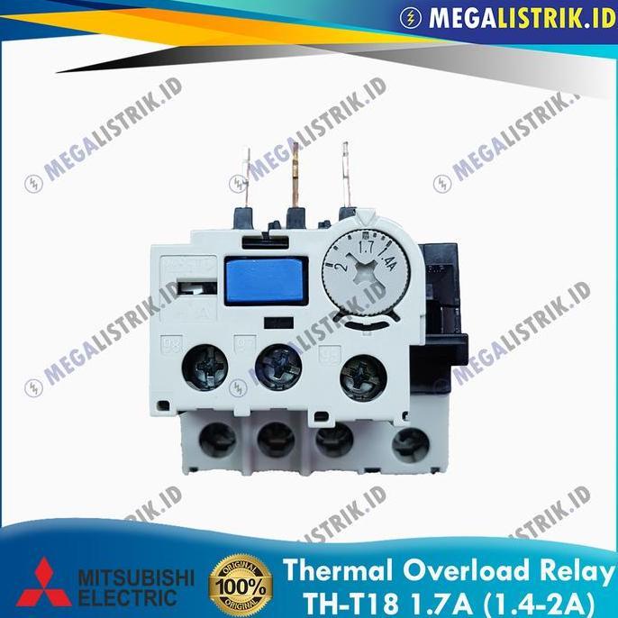 Mitsubishi TH-T18 1.7A ( 1.4-2A ) / Thermal Overload Relay THT18 1.7 Ampere
