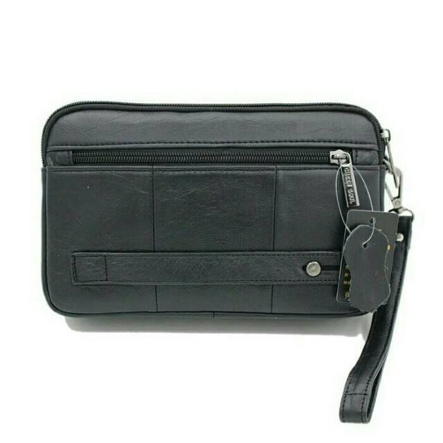 Handbag Tas Tangan Clutch Bag Cheer Soul 2269 Pria Kulit Asli Warna Hitam Hanbag Hand Bag Pegang Pri