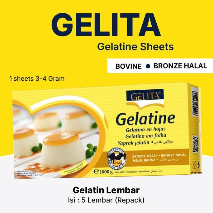 Gelatin Gelita Sheet 5 Lembar / Gelatine Gelita Sheets