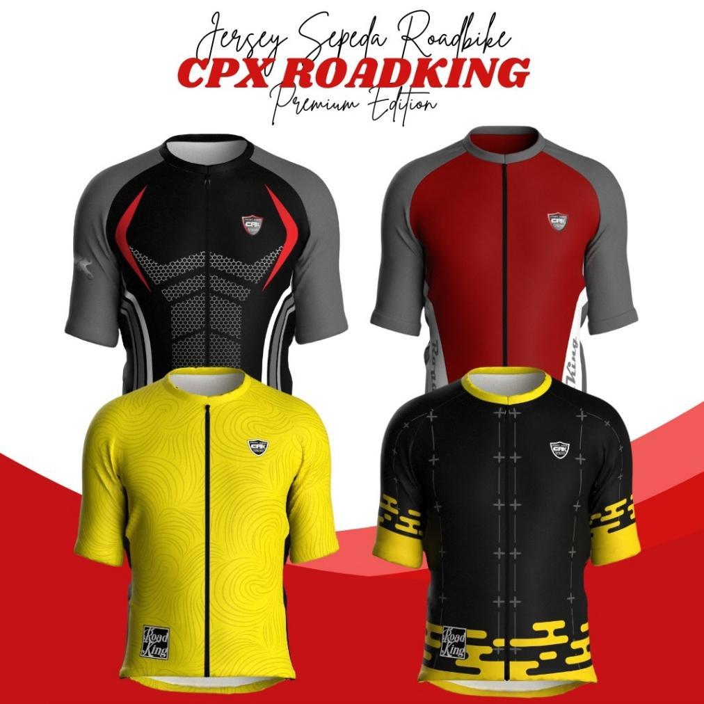 TERBARU Baju Jersey Sport Sepeda RoadBike Pria Tangan Pendek CPX Roadking Full Print