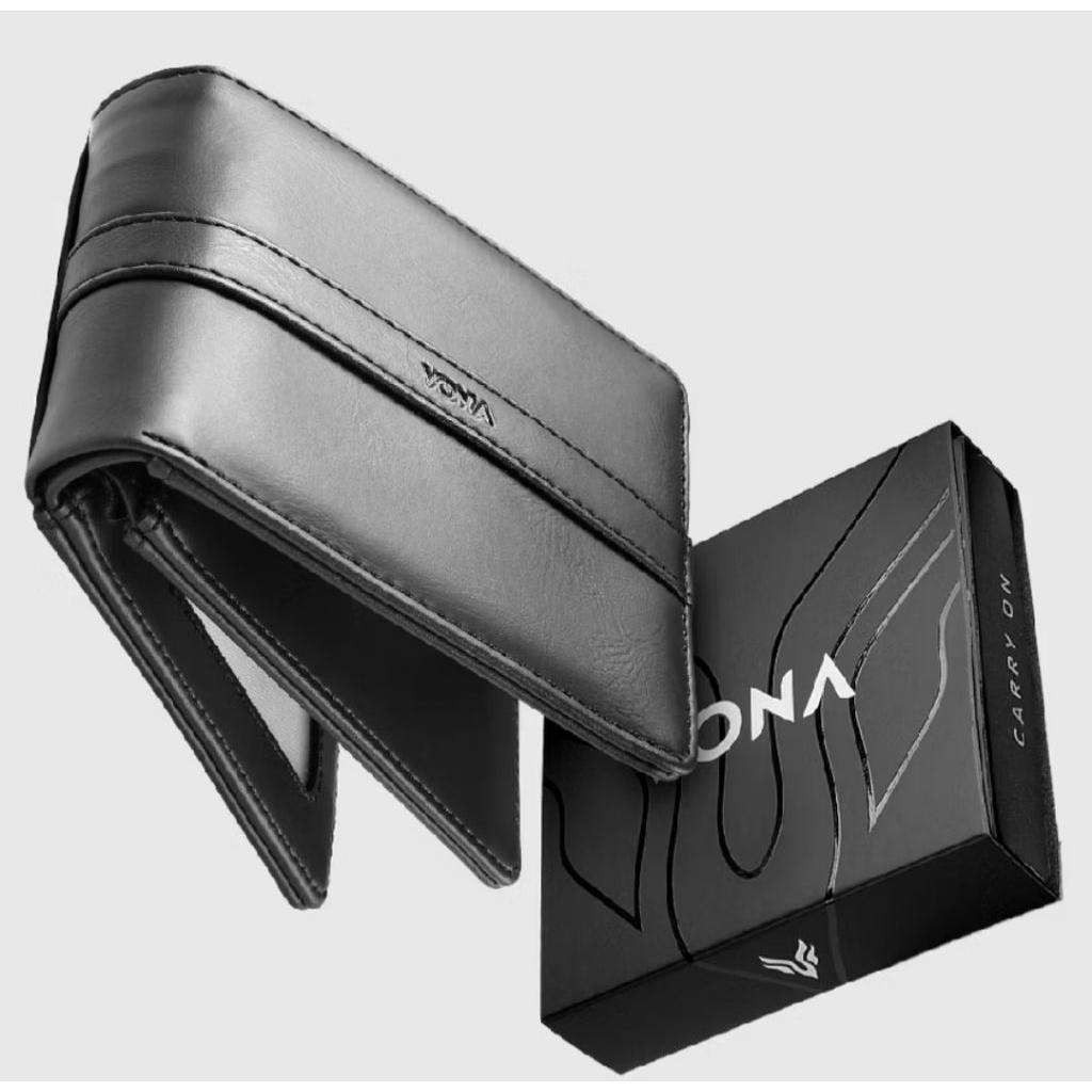 Bostanten Dompet Pria Koin Ritsleting Kulit Pu/Model Lainnya Dompet Lipat Pria Bahan Kulit Sapi Asli