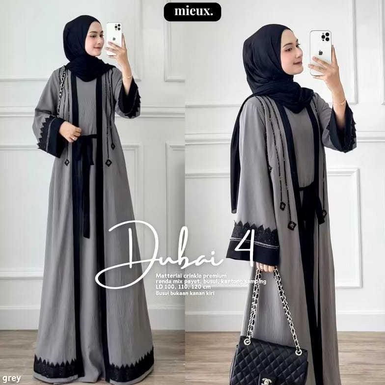 KUALITAS SUPER COD Dubai Abaya Crincle Mix Renda Premium // Gamis Abaya Turkey Super Jumbo M L XL XX