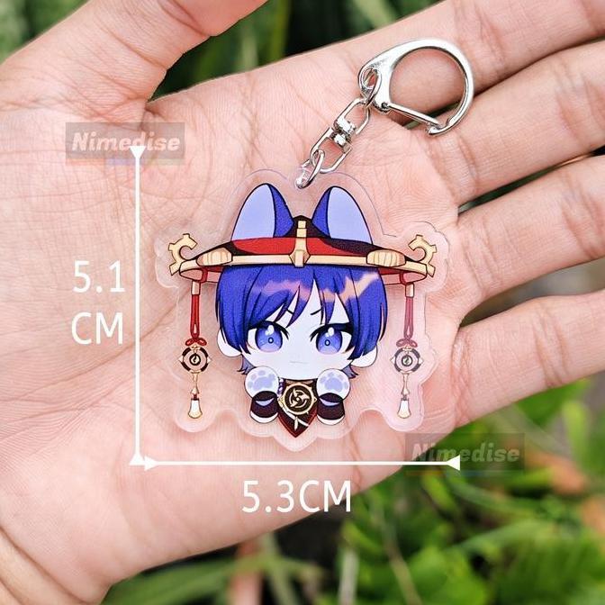 Gantungan Kunci Genshin Impact Cat Akrilik Transparan Keychain Raiden Gift Souvenir Hadiah Anime Kad