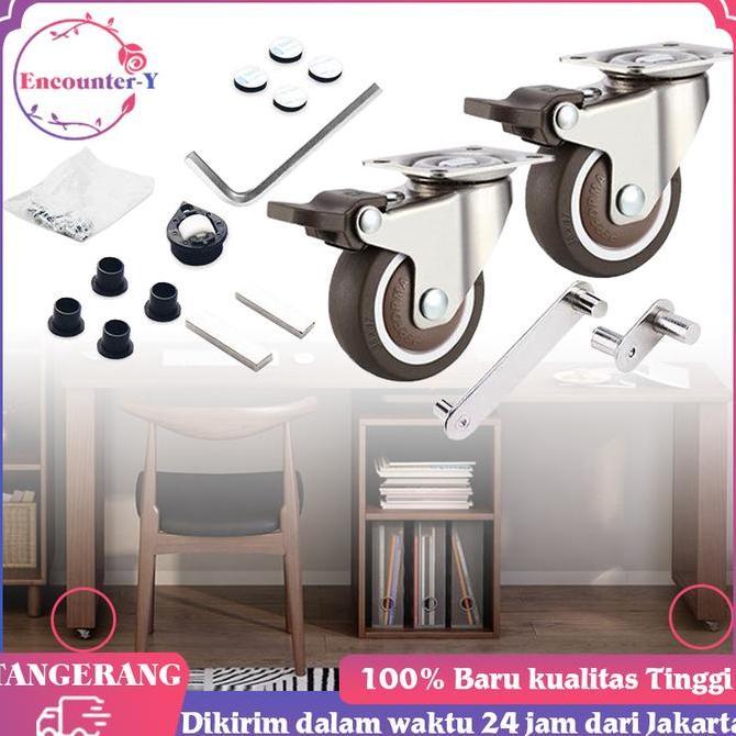 QINGACHO Engsel Meja Putar + Roda Set 180Derajat Engsel Meja Lipat Swivel Tarik
