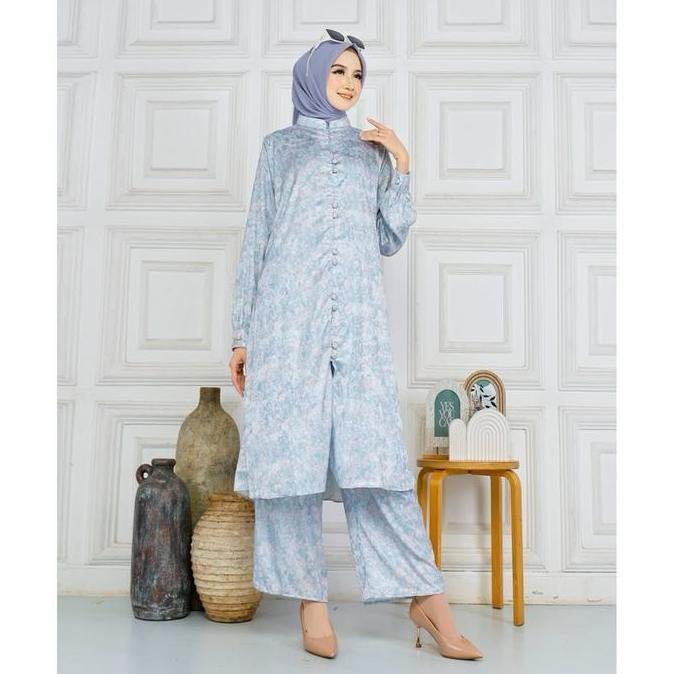 Khemari Thya Series - Setcel Elegan - Setelan Kulot Simple - Setelan Celana Mewah - Setelan Long Tun