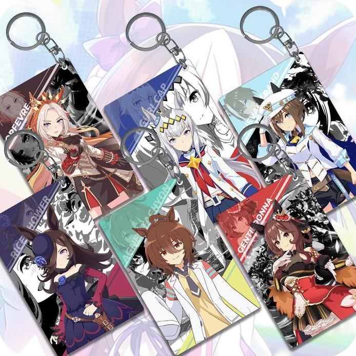 Gantungan Photocard Uma Musume Rice Cheval Orfevre, Gantungan Kunci PVC Anime