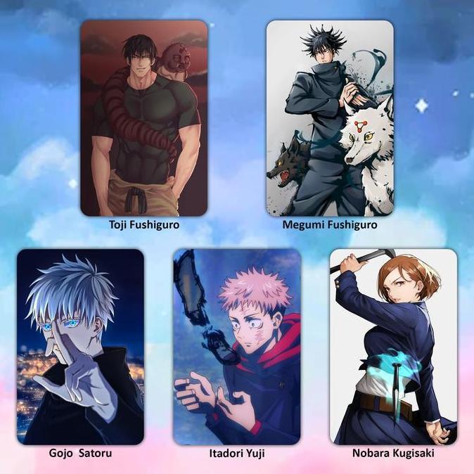 Photocard Foto Anime Jepang Jujutsu Kaisen Gojo Itadori Megumi Nobara