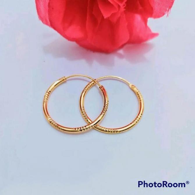 ANTING GIPSI TITANIUM ANTING BULAT ANTI LUNTUR ANTI KARAT