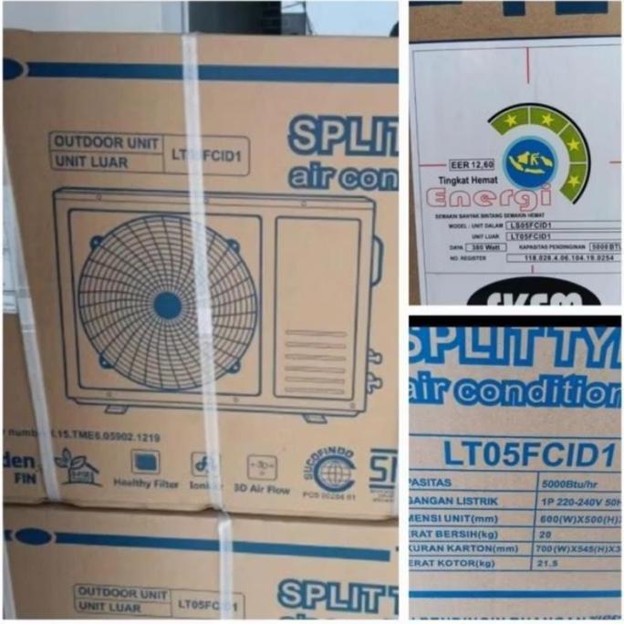 OUTDOOR AC 1/2PK MEREK TECO LT05FCID1 TANPA INDOOR UNIT BARU HS27