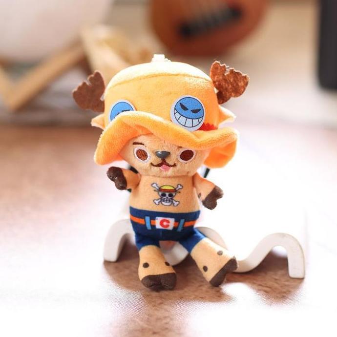 Gantungan Kunci  One Piece Luffy Chopper Law Sanji Sabo Ace Boneka Plush Toys Cute Empuk Halus