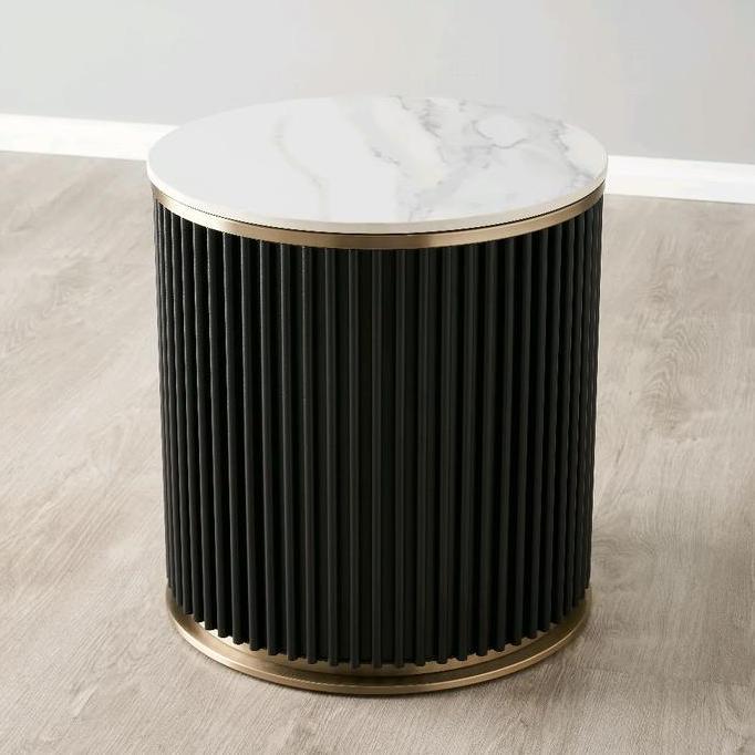 Terbaru Coffee Table Marmer Carrara, Meja Coffee Bundar Marmer, Meja Tamu Marmer Salur