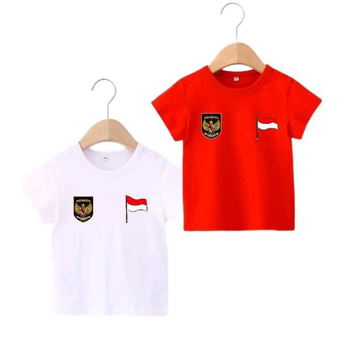 DV133 - Kaos Anak Merah Putih Bendera Garuda Logo Fashion