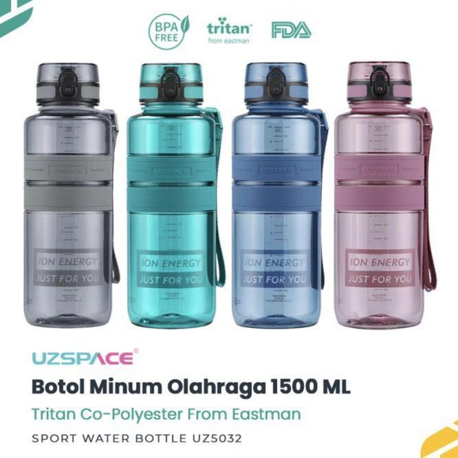 Uzspace 5032 Botol Minum Olahraga Besar 1.5 Liter Usa Tritan