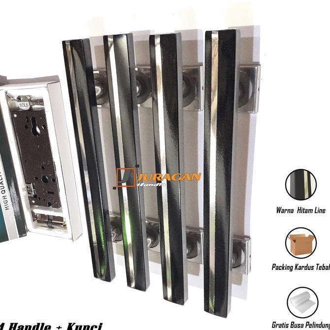 Promo Handle Pintu Rumah Set Kunci 60 Cm - Gagang Pintu Komplit Siap Pasang - 4 Handle Dan Body Kunc