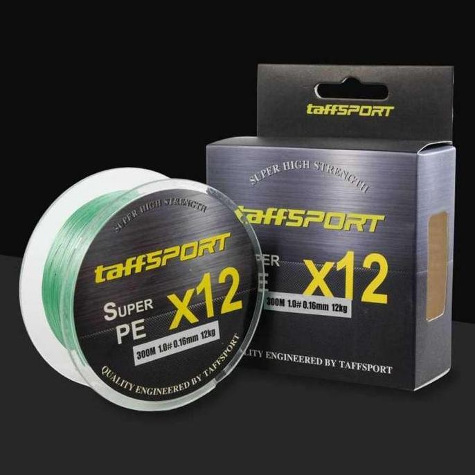 TaffSPORT Senar Tali Benang Pancing Fishing Line Super PE Braided 300M X12 Senar Speckle Kuat Paling