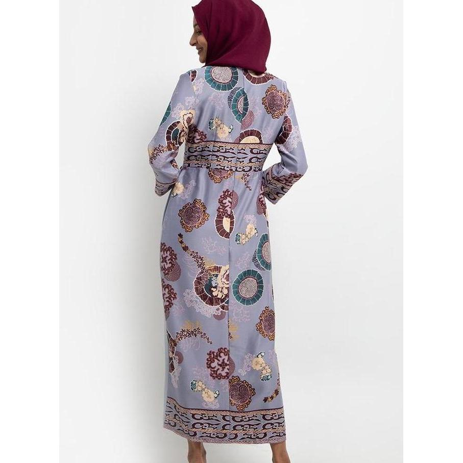 Arjuna Weda Gamis Batik Wanita Motif Azkiya - Bahan Semi Sutera | Resleting Belakang