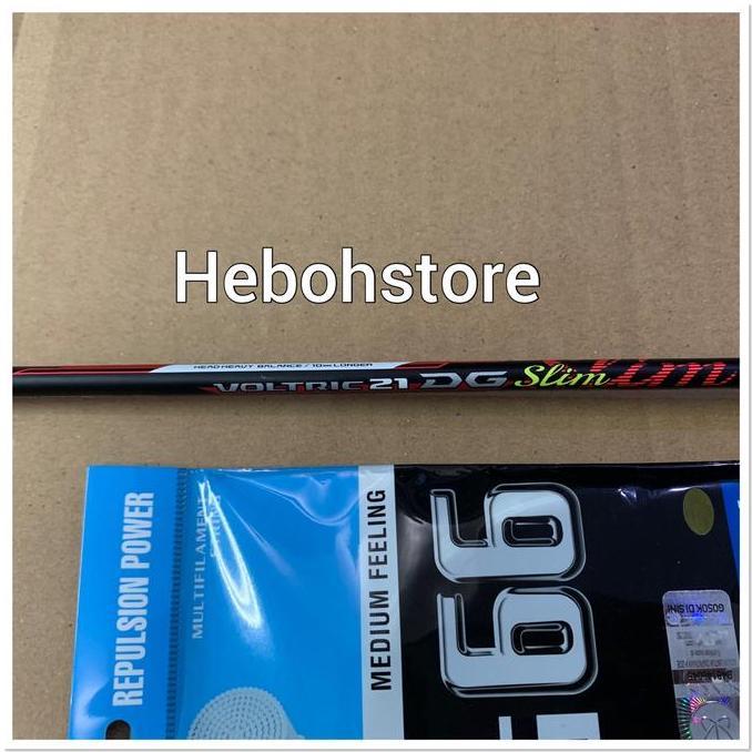 musli.store Raket Badminton YONEX VOLTRIC 21 DG SLIM +pasang senar yonex BG 66 ORI Diskon