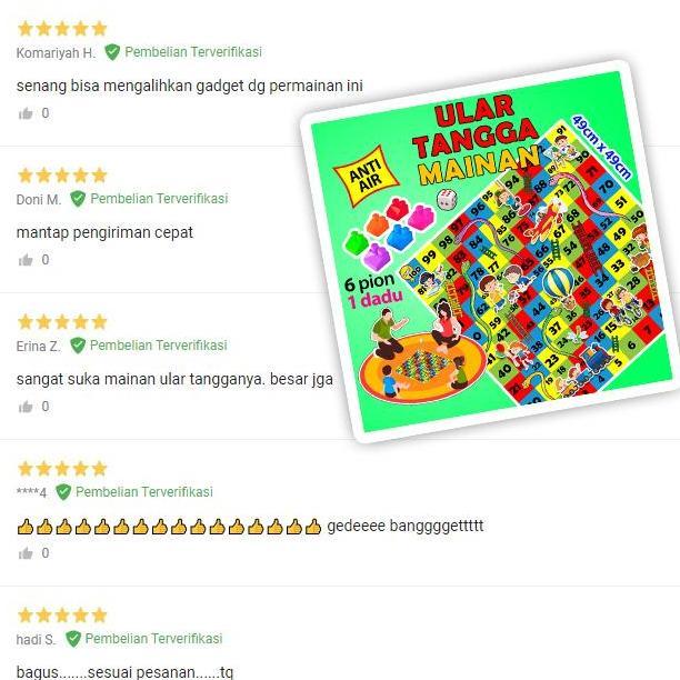 Promo Permainan Ludo - Ular Tangga 6 Orang Anti Air Anti Luntur Game Board Jumbo Cod