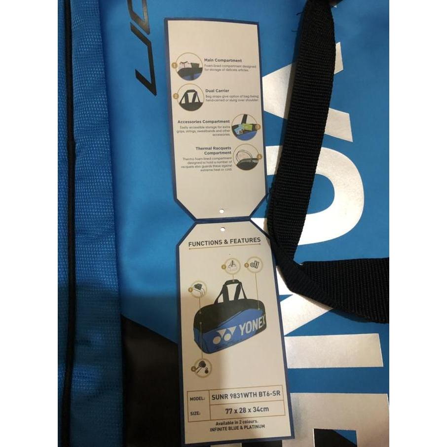 mercusuar.cv Tas Badminton Yonex SUNR9831 WTH BT6 - SR ORIGINAL Diskon