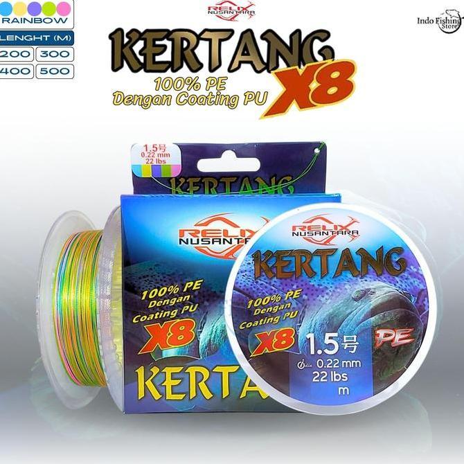 KERTANG X8 200 300 400 500 Meter Senar Pancing Benang PE Relix Nusantara Ikan Umpan