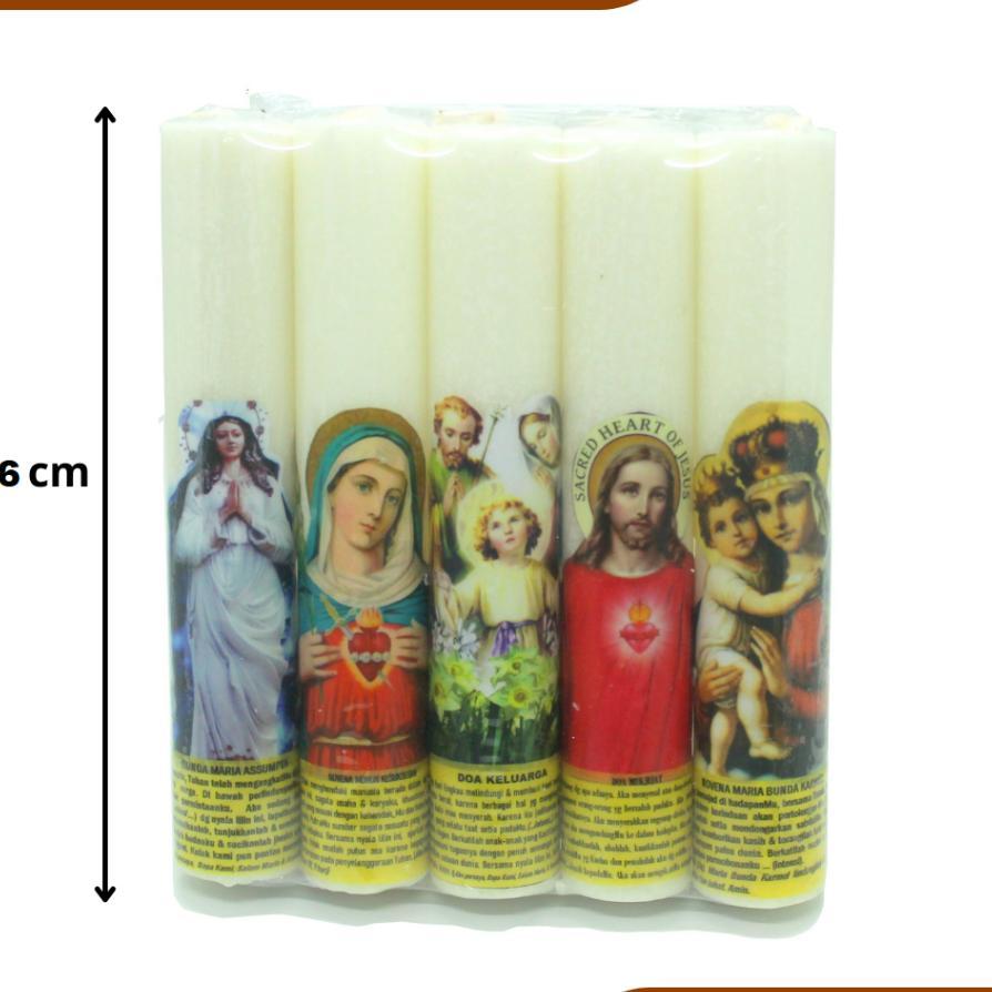 Lilin Doa Katolik Isi 5 Pcs / Lilin Doa Bergambar / Lilin Doa Katolik / Lilin Altar / Lilin Rohani