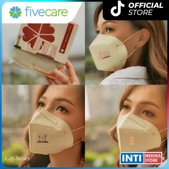 Med- Fivecare - Masker Kn95 Surgical 3D 6Ply Earloop Medis The City Series