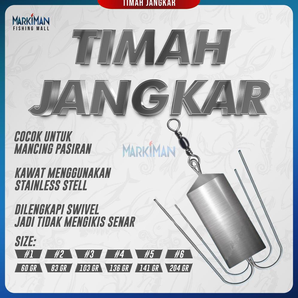Berkualitas Timah Pancing Jangkar Markiman Timbel Pemberat Pancing Model Jangkar Eceran Perbiji Anti