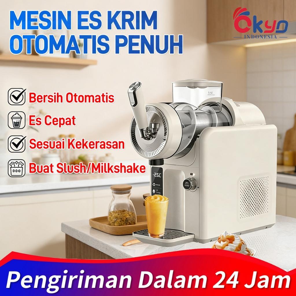 Mesin Es Krim 220V Untuk Rumah Tangga - Mesin Serut Es Mini, Pembuat Milkshake, Smoothie & Slushie O