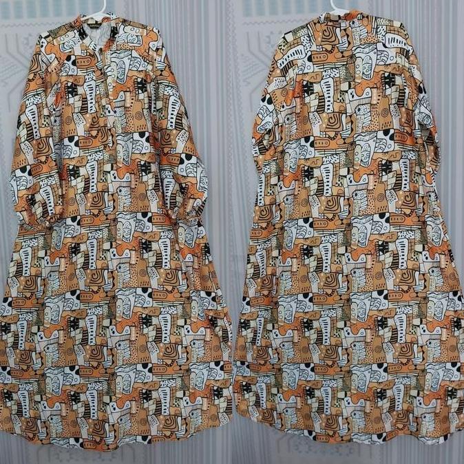 Khza- Dress Gamis Kaftan Nita Printed Fabric
