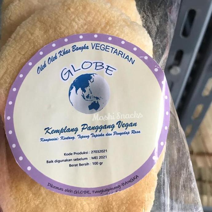 Kerupuk / Kemplang Panggang Kentang Vegan Globe Asli Bangka Vegetarian