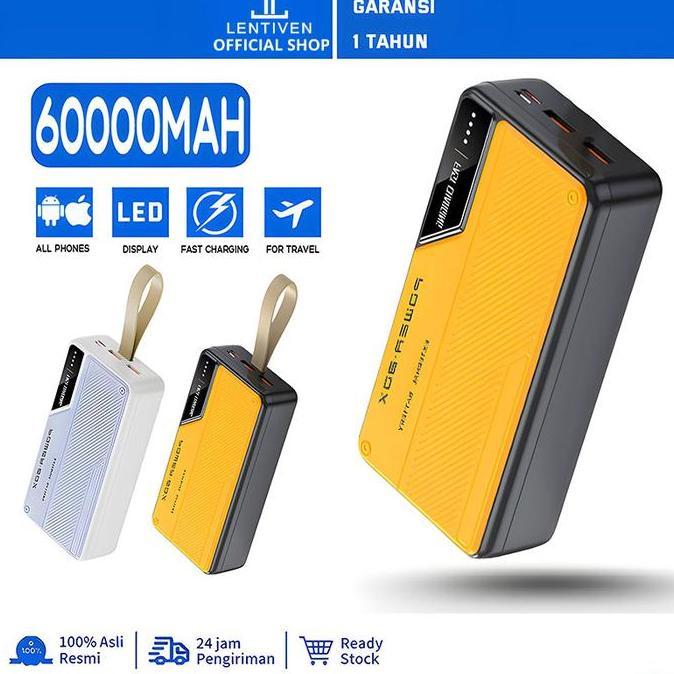 LENTIVEN PowerBank 60000mah Dual USB Output & Input LED Indicator HT38