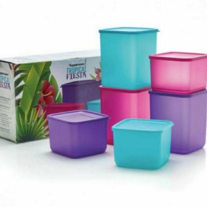 * TOPLES SNACK TUPPERWARE TROPICAL FIESTA SET (6PCS) TOPLES KUE //