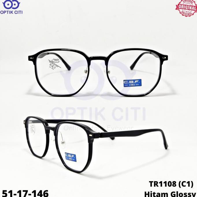 FRAME KACAMATA PRIA WANITA BULAT CBF 1108 ORIGINAL RINGAN LENTUR