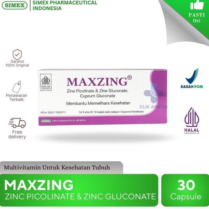 Zinc Maxzing Komplit 10kaplet-30kaplet-60kaplet | Multivitamin Zinc untuk Memelihara Kesehatan Tubuh