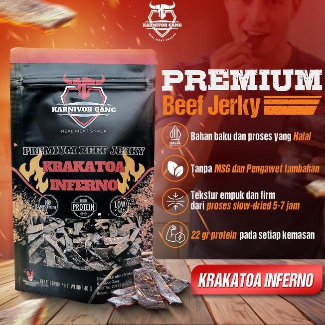 Beef Jerky Pedas Sna Dendeng Hh Protein Halal Karnivor Gang