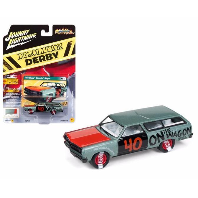 Promo Johnny Lightning 1/64 1965 Chevy Chevelle Wagon Demolition Derby Poly