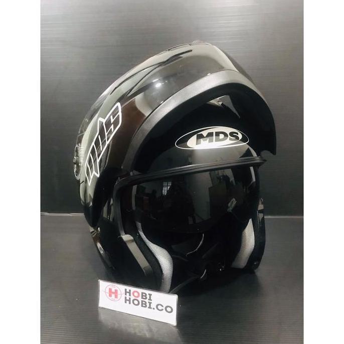 Promo Helm Mds Pro Rider Solid Polos Black Mds Modular
