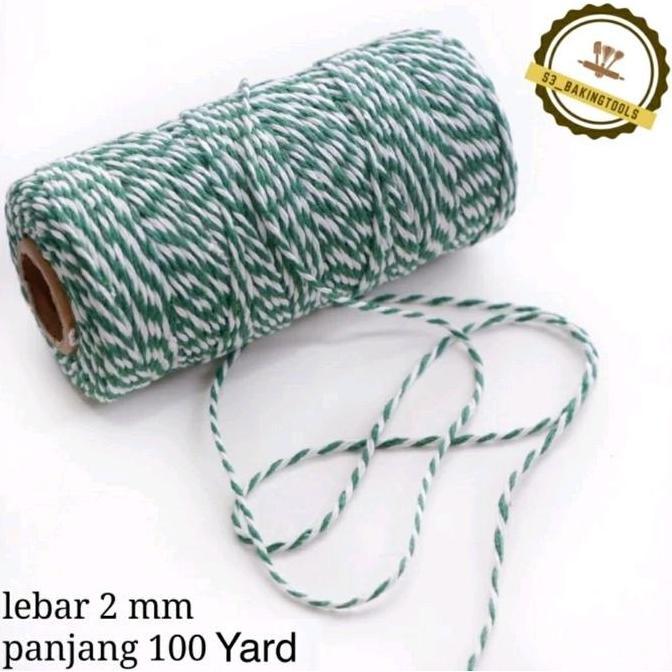Tali souvenir hampers hijau putih 100 yard