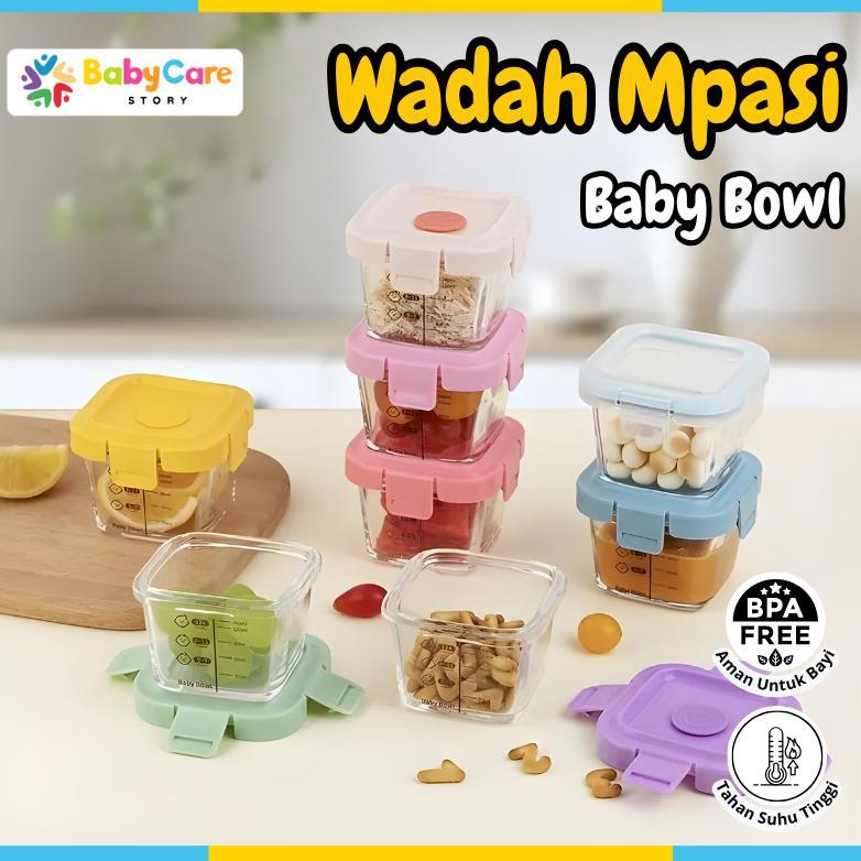 Discount Peralatan Makan Bayi Tempat MPASI Anti Tumpah Tempat Makan Bayi Kontainer Kaca Wadah Snack 