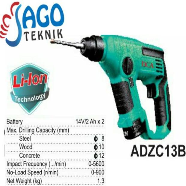 {{{{}}] Mesin Cordless Hammer Drill ADZC13B DCA